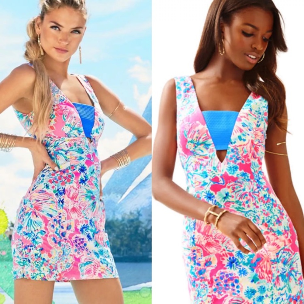 NWOT Lilly Pulitzer Cassa Dress 10 Tiki Pink Gypsea